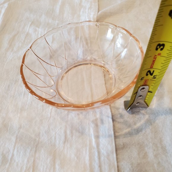 Lot of 3 Vintage Depression Glass Pink Berry Bowls - Picture 5 of 7